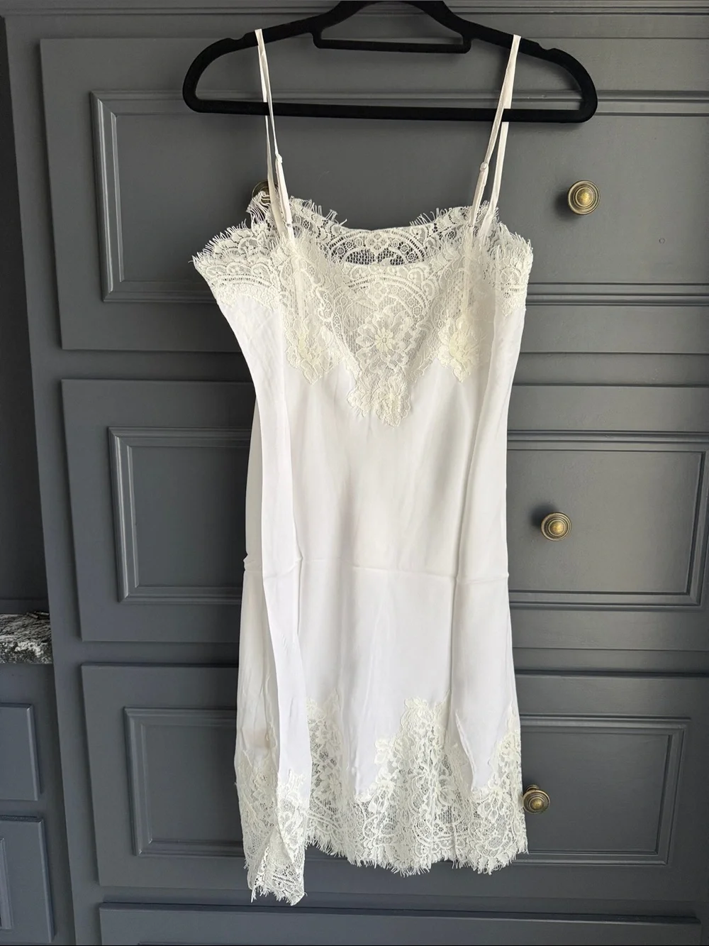 Gold Hawk 💯 silk midi length slip dress - Picture 2 of 4